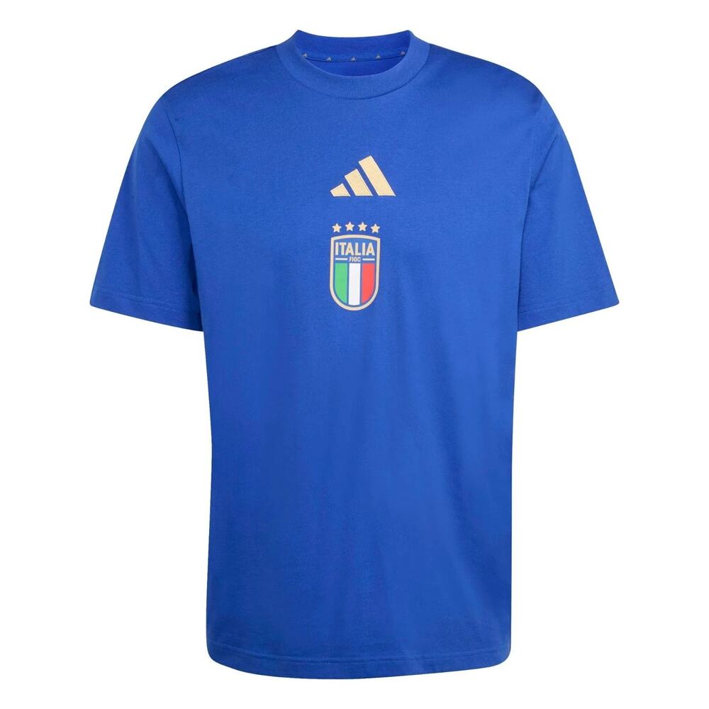 Adidas Italy FIGC DNA T-Shirt Italia Blue Soccer JZ2064 size Large